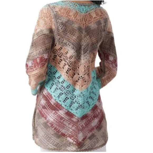 $120 NWT Soft Surroundings Crochet Tunic Size Petite Small PS Cottagecore Boho - Picture 3 of 16